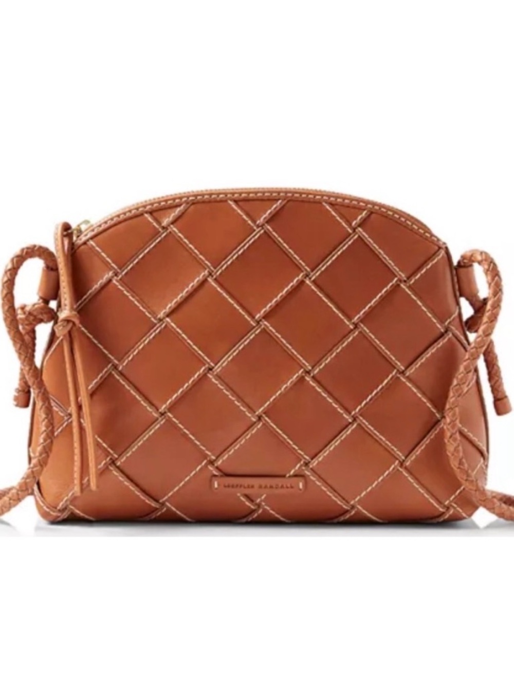 Loeffler Randall Brown Woven Leather Crossbody Bag